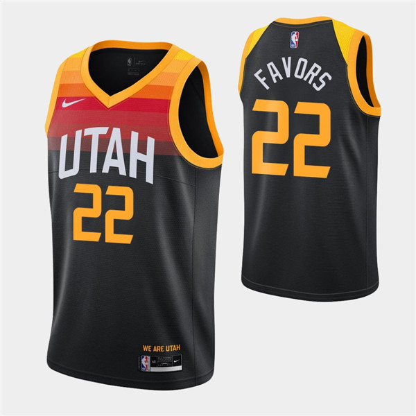 Men's Utah Jazz #22 Derrick Favors 2020-21 Black NBA City Swingman Stitched Jersey